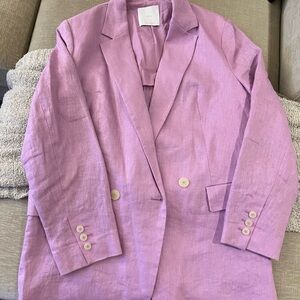Mango Lavender Linen Blazer